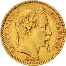 Moneta, Francia, Napoleon III, Napoléon III, 20 Francs, 1864, Paris, BB, Oro