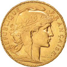 Moneta, Francia, Marianne, 20 Francs, 1910, SPL, Oro, KM:857, Gadoury:1064a