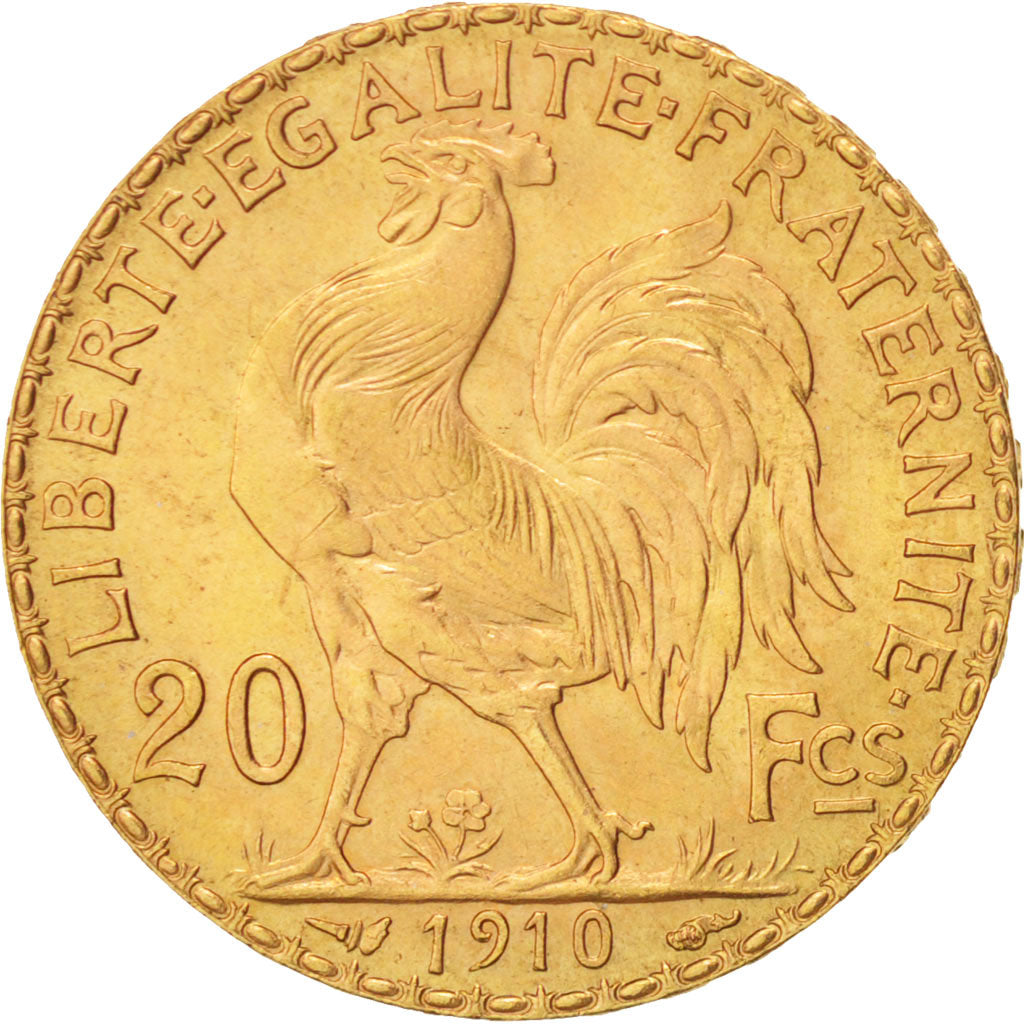 Coin, France, Marianne, 20 Francs, 1910, MS(60-62), Gold, KM:857, Gadoury:1064a