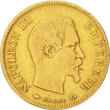 Moneda, Francia, Napoleon III, Napoléon III, 10 Francs, 1858, Paris, BC+, Oro