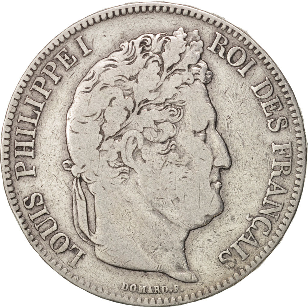 Coin, France, Louis-Philippe, 5 Francs, 1833, Bordeaux, VF(20-25), Silver