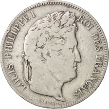 Coin, France, Louis-Philippe, 5 Francs, 1833, Limoges, VF(20-25), Silver