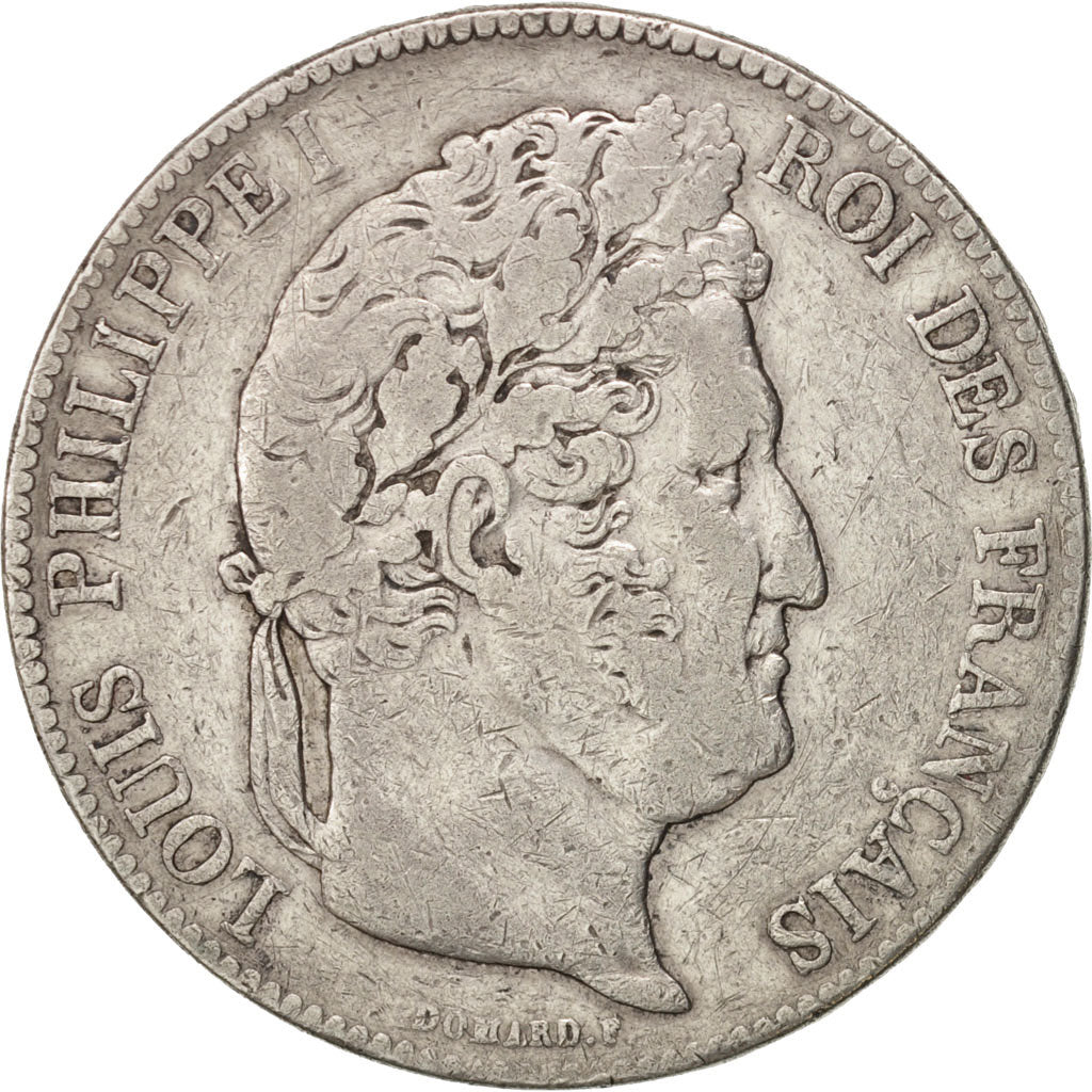 Coin, France, Louis-Philippe, 5 Francs, 1836, Strasbourg, VF(30-35), Silver
