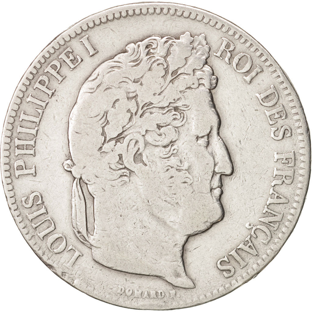 Coin, France, Louis-Philippe, 5 Francs, 1835, Lyon, VF(20-25), Silver, KM:749.4
