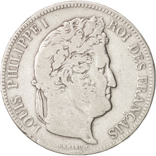 Coin, France, Louis-Philippe, 5 Francs, 1835, Lyon, VF(20-25), Silver, KM:749.4