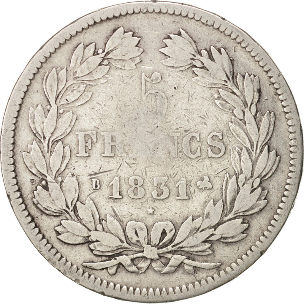 Monnaie, France, Louis-Philippe, 5 Francs, 1831, Rouen, TB+, Argent, KM:745.2