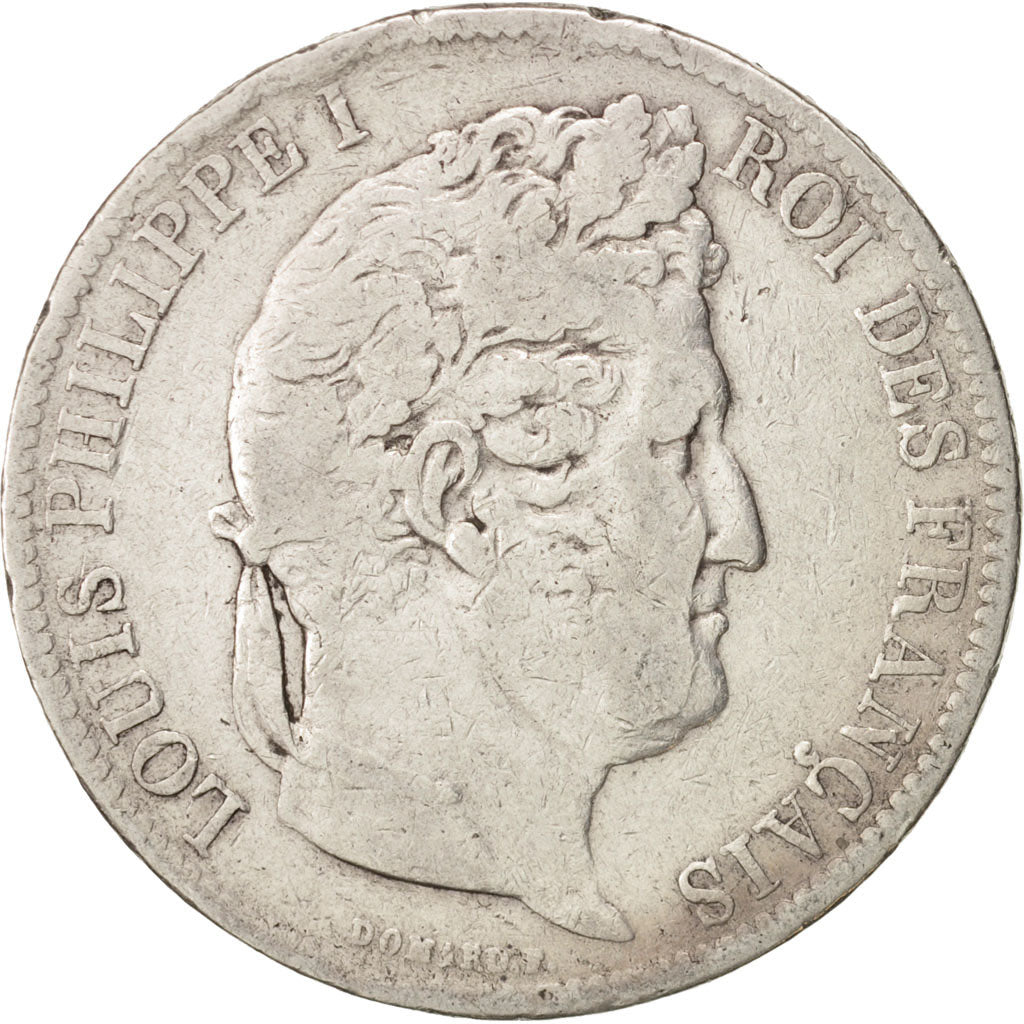 Moneta, Francia, Louis-Philippe, 5 Francs, 1831, Lyon, MB, Argento, KM:744.2