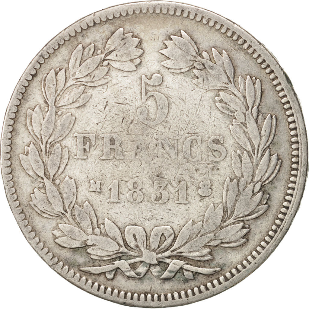 Frankreich, Louis-Philippe, 5 Francs, 1831, Toulouse, S, Silber, KM:745.9