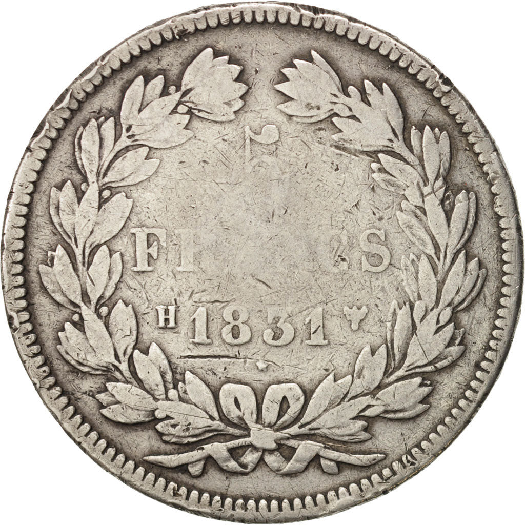 Monnaie, France, Louis-Philippe, 5 Francs, 1831, La Rochelle, B+, Argent