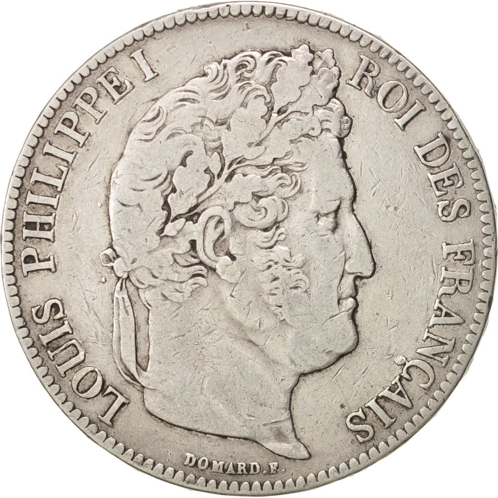 France, Louis-Philippe, 5 Francs, 1837, Paris, VF(20-25), Silver, KM:749.1