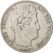 France, Louis-Philippe, 5 Francs, 1837, Paris, VF(20-25), Silver, KM:749.1