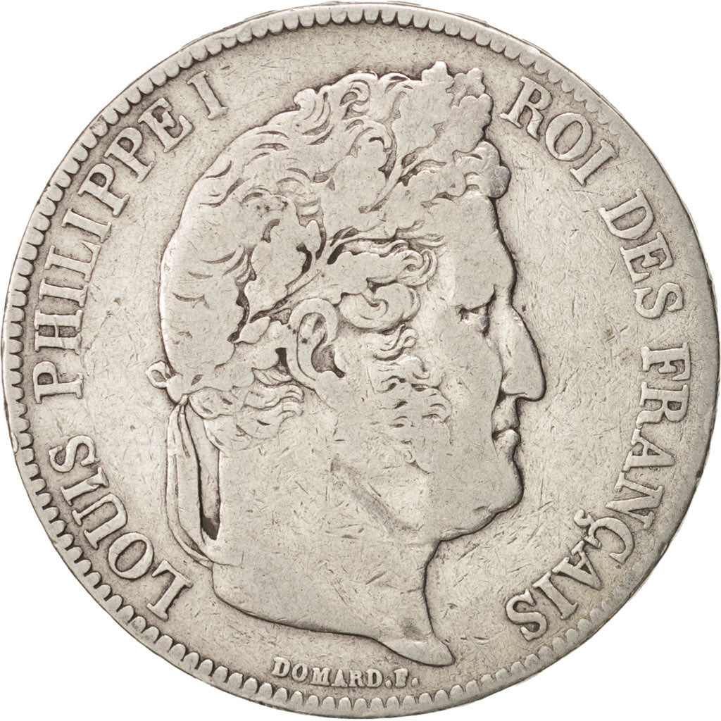 Monnaie, France, Louis-Philippe, 5 Francs, 1837, Strasbourg, TB, Argent