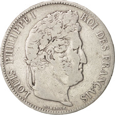 Monnaie, France, Louis-Philippe, 5 Francs, 1837, Strasbourg, TB, Argent
