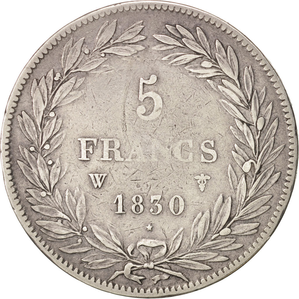 Moneta, Francia, Louis-Philippe, 5 Francs, 1830, Lille, MB, Argento, KM:737.4