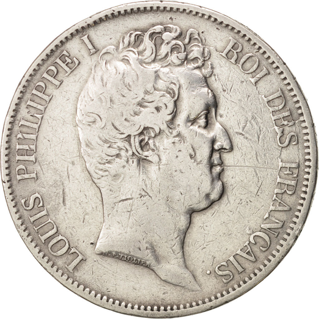 France, Louis-Philippe, 5 Francs, 1830, Rouen, VF(30-35), Silver, KM:735.2