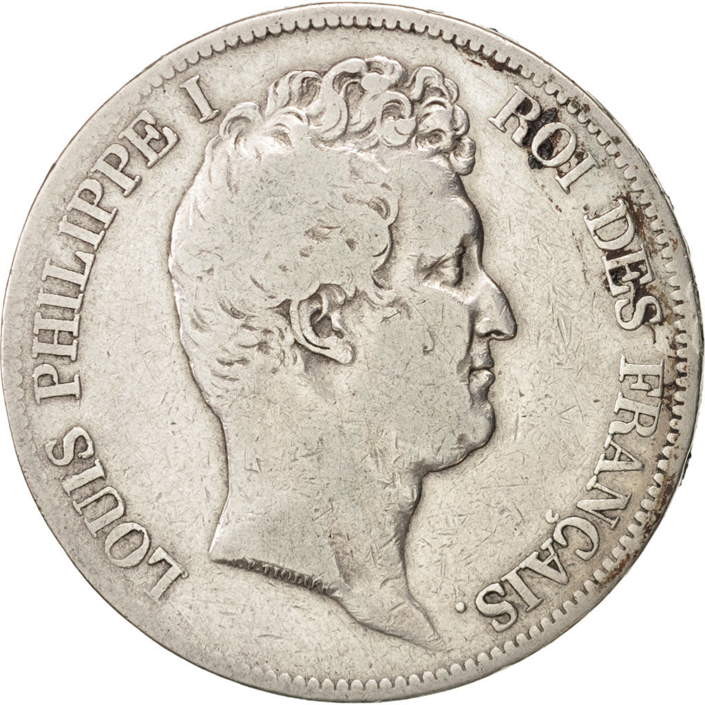 France, Louis-Philippe, 5 Francs, 1830, Paris, VG(8-10), Silver, KM:735.1