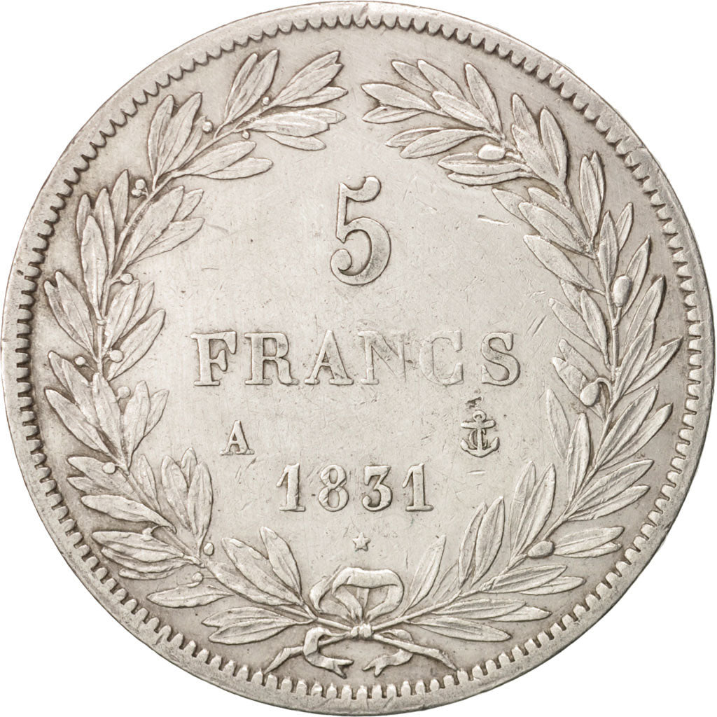 Coin, France, Louis-Philippe, 5 Francs, 1831, Paris, EF(40-45), Silver