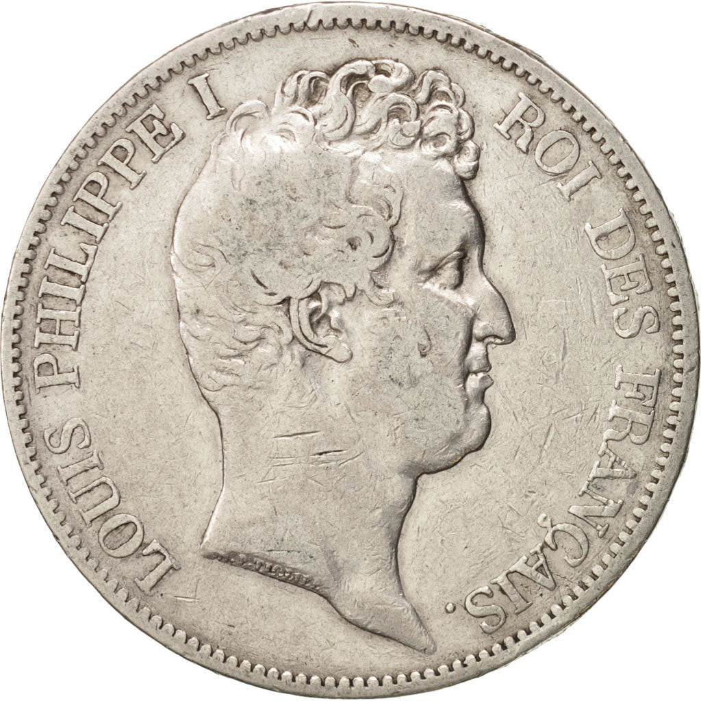 Münze, Frankreich, Louis-Philippe, 5 Francs, 1830, Paris, S+, Silber, KM:736.1