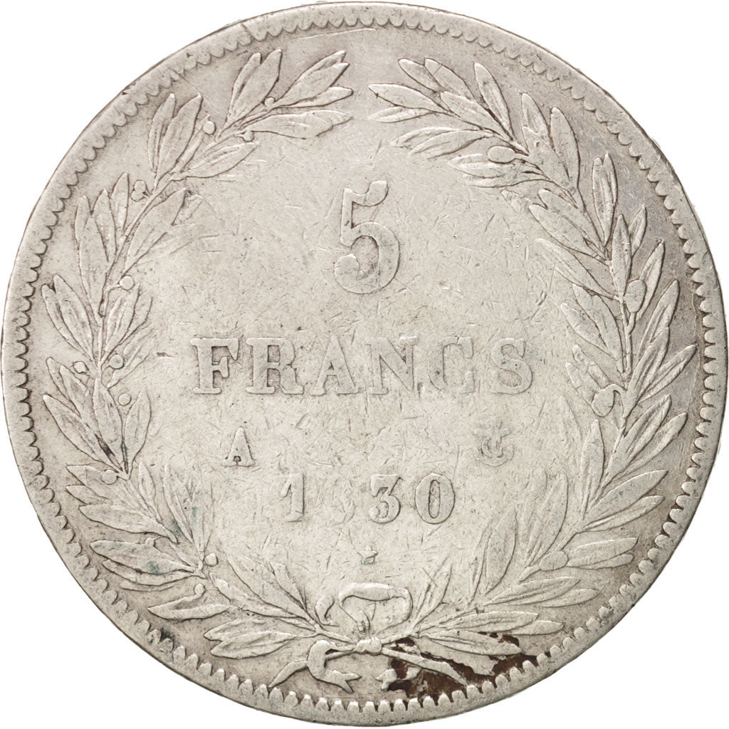 Münze, Frankreich, Louis-Philippe, 5 Francs, 1830, Paris, S+, Silber, KM:736.1