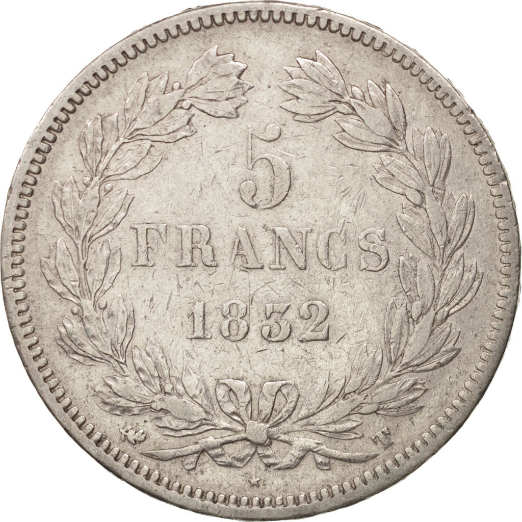 Coin, France, Louis-Philippe, 5 Francs, 1832, Nantes, VF(20-25), Silver