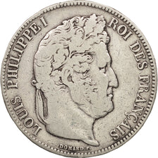 France, Louis-Philippe, 5 Francs, 1842, Lille, VF(20-25), Silver, KM:749.13
