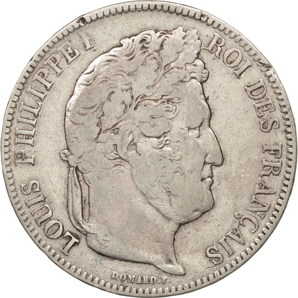 France, Louis-Philippe, 5 Francs, 1842, Strasbourg, VF(20-25), Silver, KM:749.3