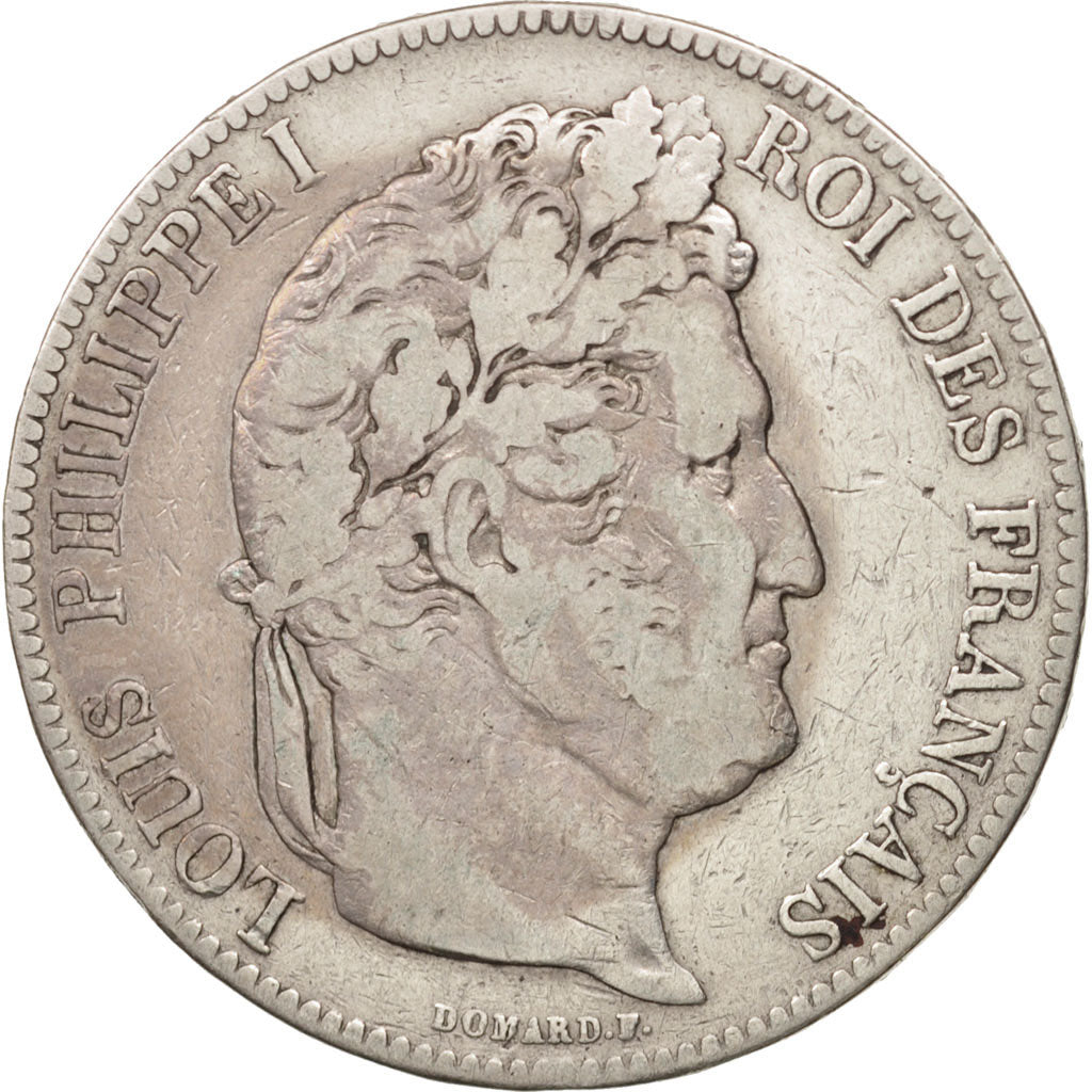 France, Louis-Philippe, 5 Francs, 1843, Paris, VF(20-25), Silver, KM:749.1
