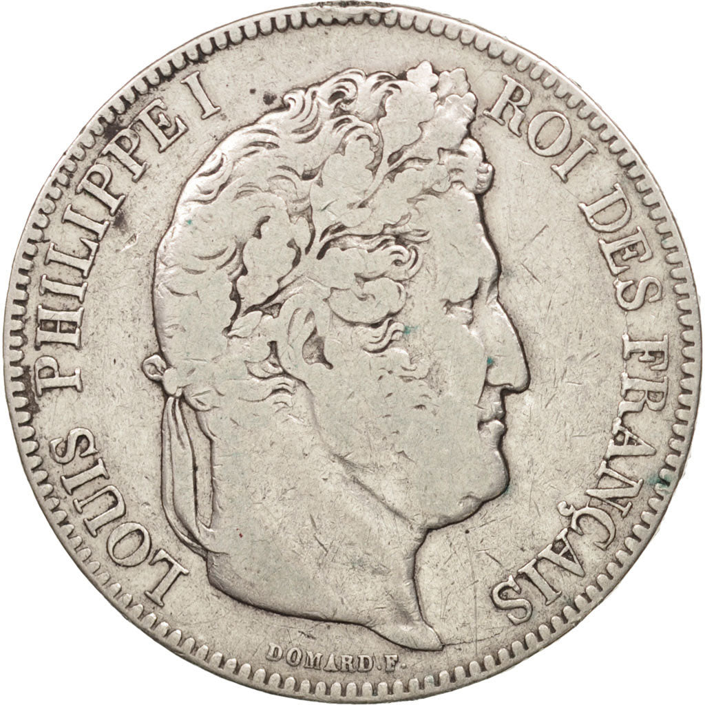 Monnaie, France, Louis-Philippe, 5 Francs, 1843, Strasbourg, TB, Argent