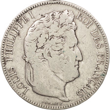 Monnaie, France, Louis-Philippe, 5 Francs, 1843, Strasbourg, TB, Argent