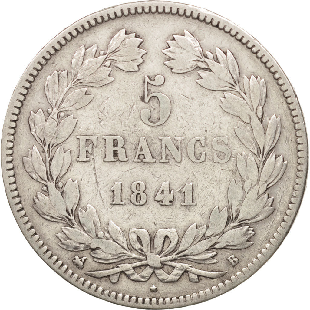France, Louis-Philippe, 5 Francs, 1841, Rouen, VF(30-35), Silver, KM:749.2