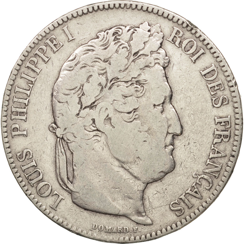 France, Louis-Philippe, 5 Francs, 1834, Strasbourg, VF(20-25), Silver, KM:749.3