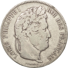 France, Louis-Philippe, 5 Francs, 1834, Strasbourg, VF(20-25), Silver, KM:749.3
