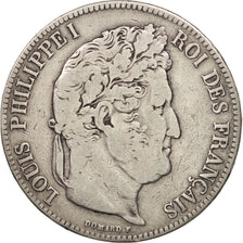 France, Louis-Philippe, 5 Francs, 1834,Nantes, VF(20-25), Silver, KM:749.12
