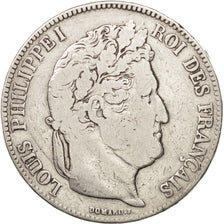 Moneda, Francia, Louis-Philippe, 5 Francs, 1834, Toulouse, BC+, Plata, KM:749.9