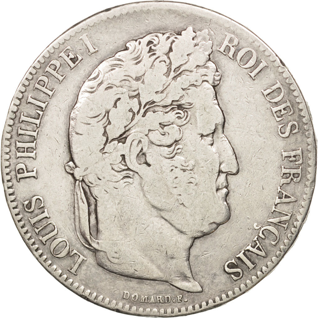 France, Louis-Philippe, 5 Francs, 1833, Marseille, VF(20-25), Silver, KM:749.10