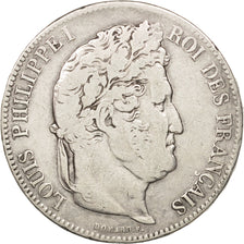 France, Louis-Philippe, 5 Francs, 1833, Marseille, VF(20-25), Silver, KM:749.10