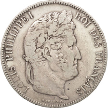 France, Louis-Philippe, 5 Francs, 1837, Bordeaux,TB+,KM:749.7,Gad 678