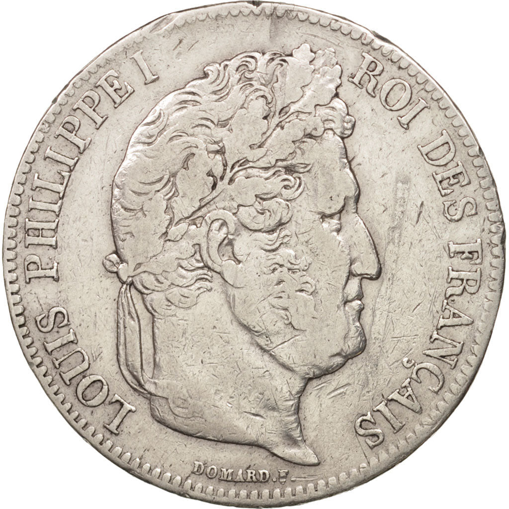 Francia, Louis-Philippe, 5 Francs, 1835, Lille, MB+, Argento, KM:749.13