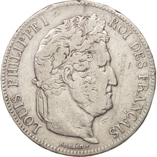 Francia, Louis-Philippe, 5 Francs, 1835, Lille, MB+, Argento, KM:749.13