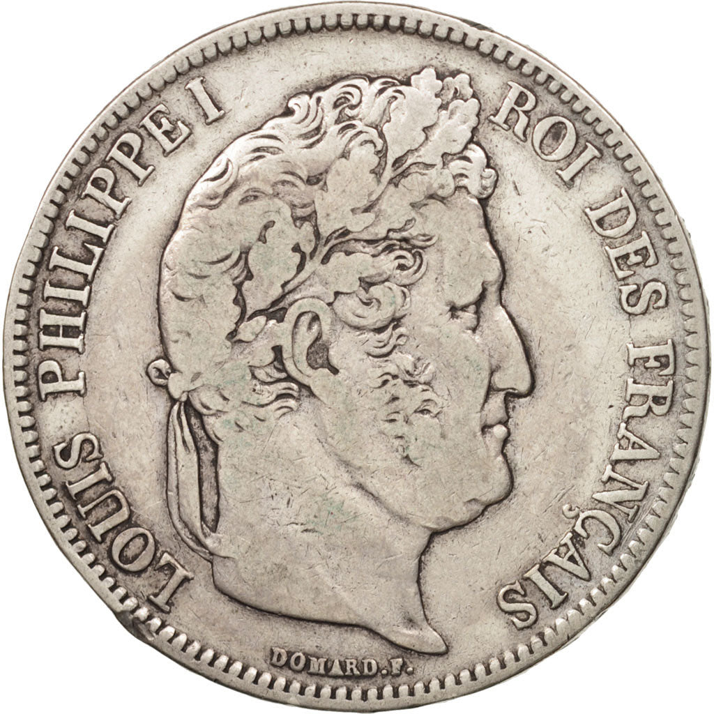France, Louis-Philippe, 5 Francs, 1837, Marseille, VF(20-25), Silver, KM:749.10