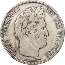 France, Louis-Philippe, 5 Francs, 1837, Marseille, VF(20-25), Silver, KM:749.10