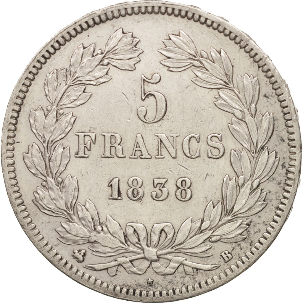 France, Louis-Philippe, 5 Francs, 1838, Rouen, EF(40-45), Silver, KM:749.2