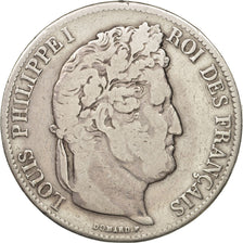 France, Louis-Philippe, 5 Francs, 1840, Paris, VF(20-25), Silver, KM:749.1