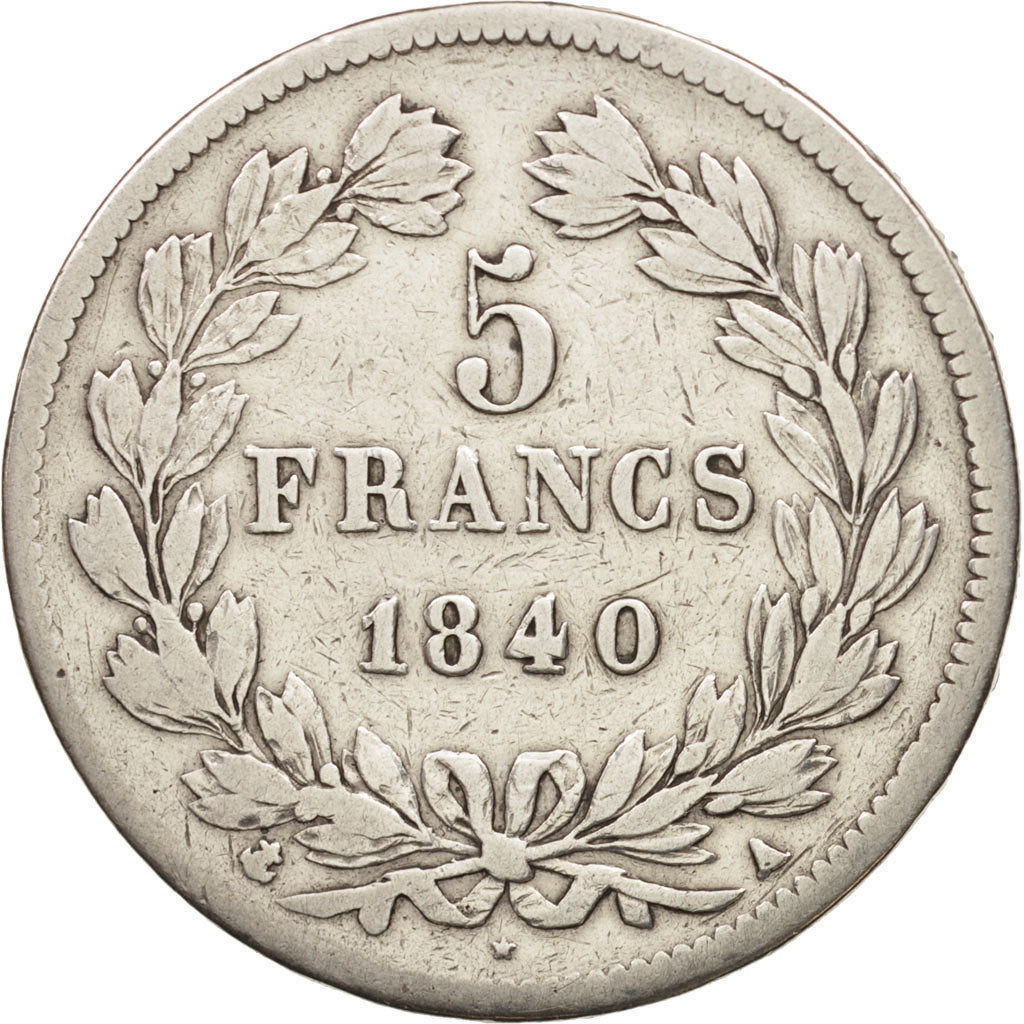 France, Louis-Philippe, 5 Francs, 1840, Paris, VF(20-25), Silver, KM:749.1
