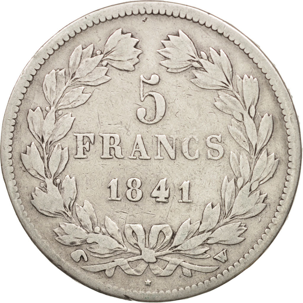 Coin, France, Louis-Philippe, 5 Francs, 1841, Lille, VF(20-25), Silver