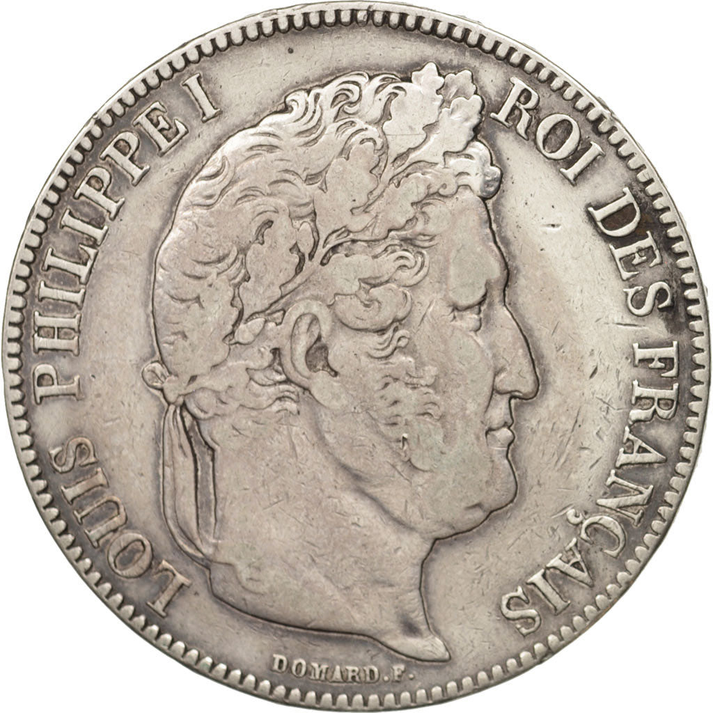 Francia, Louis-Philippe, 5 Francs, 1842, Paris, MBC, Plata, KM:749.1