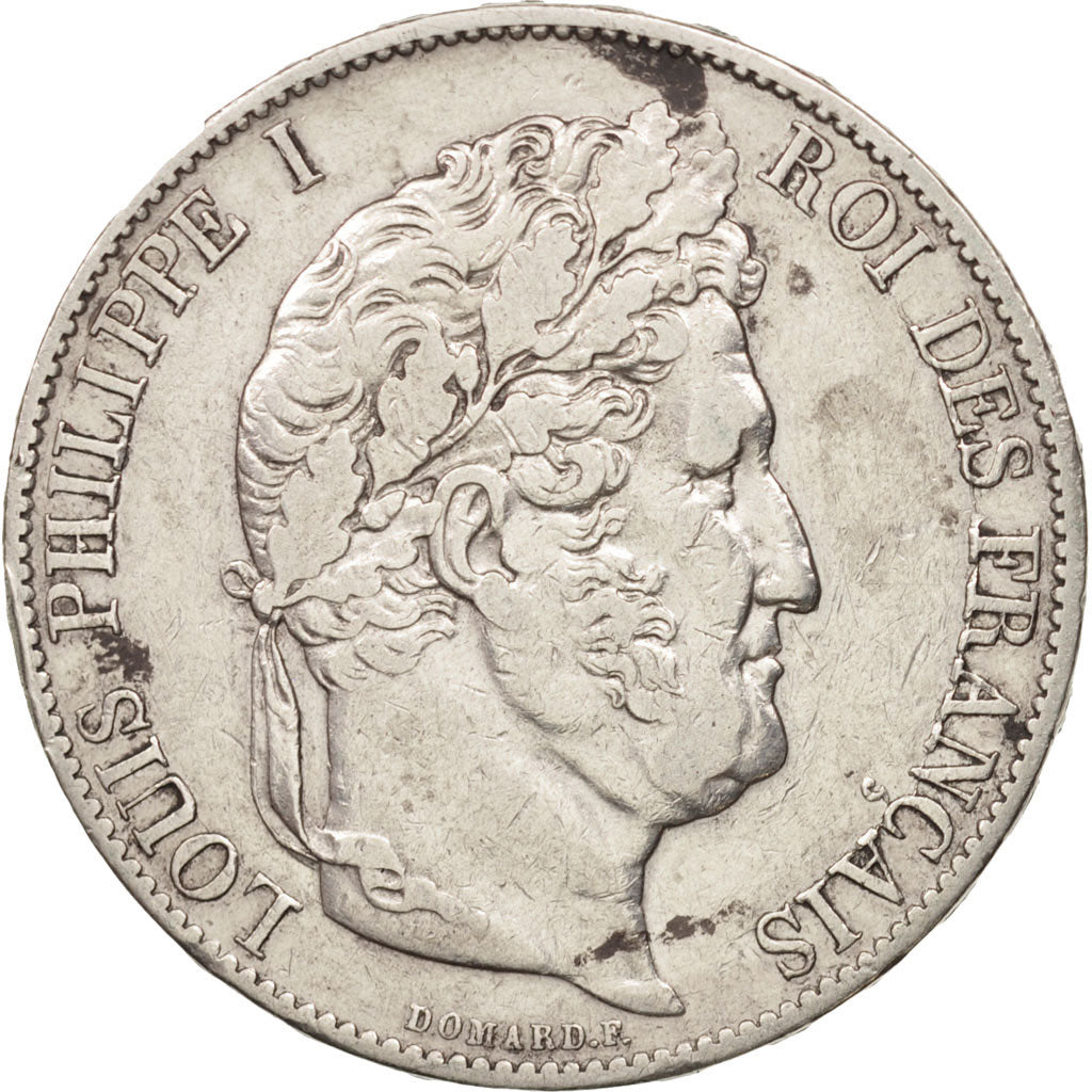 Francia, Louis-Philippe, 5 Francs, 1845, Paris, BB, Argento, KM:749.1