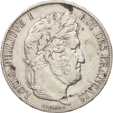 Francia, Louis-Philippe, 5 Francs, 1845, Paris, BB, Argento, KM:749.1