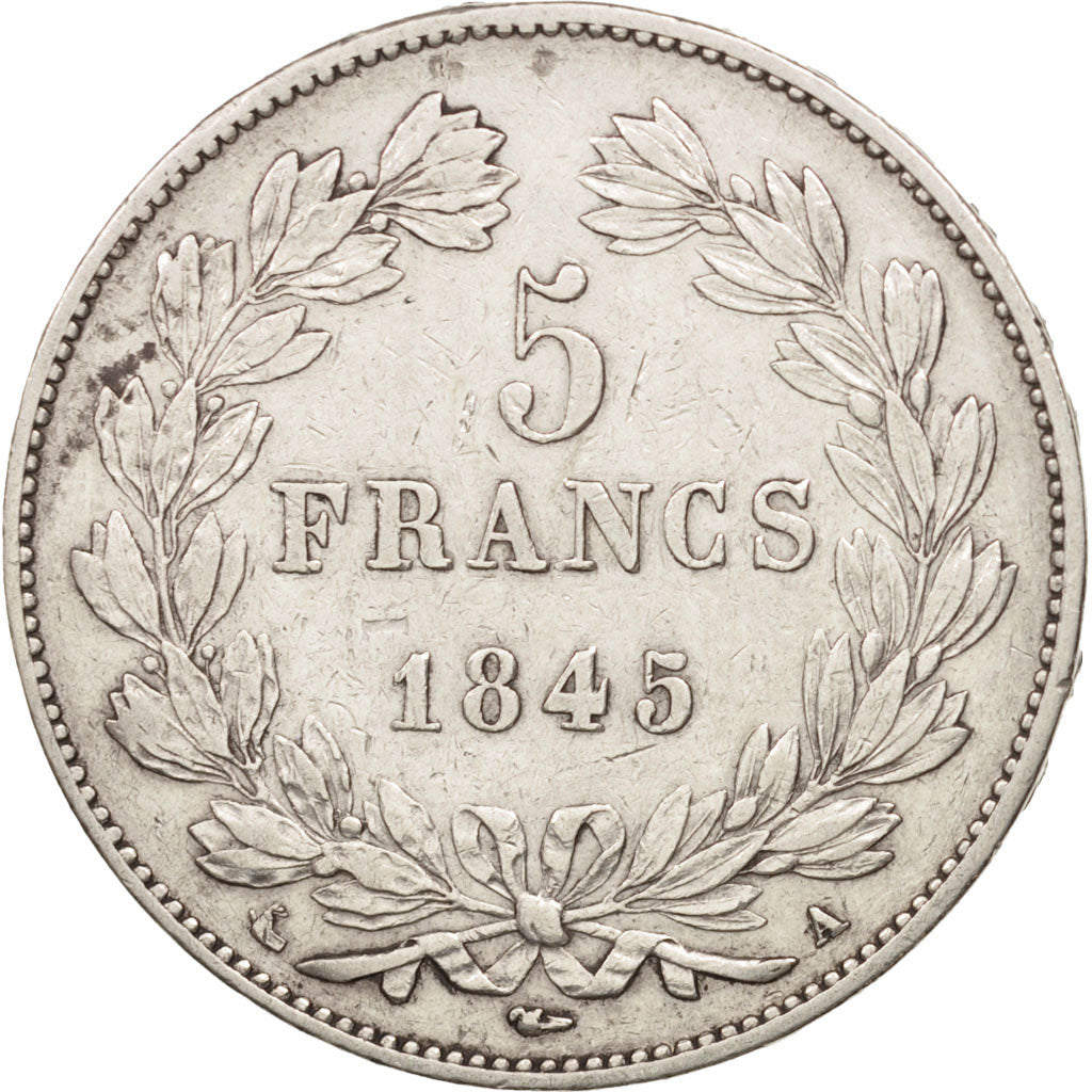 Francia, Louis-Philippe, 5 Francs, 1845, Paris, BB, Argento, KM:749.1