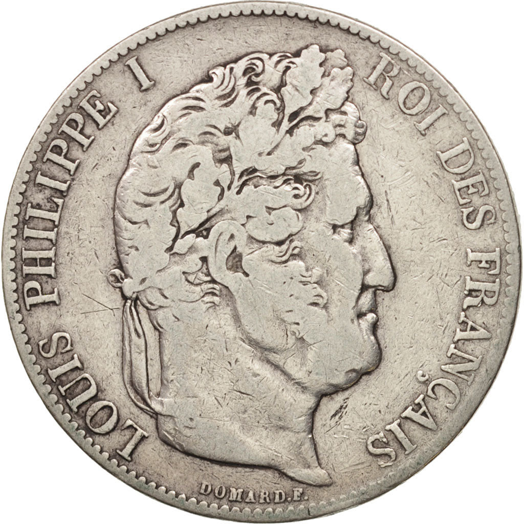 France, Louis-Philippe, 5 Francs, 1844, Paris, VF(20-25), Silver, KM:749.1